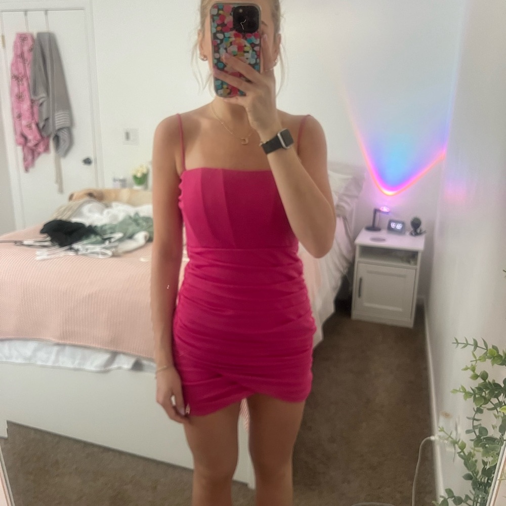 hot pink mini dress